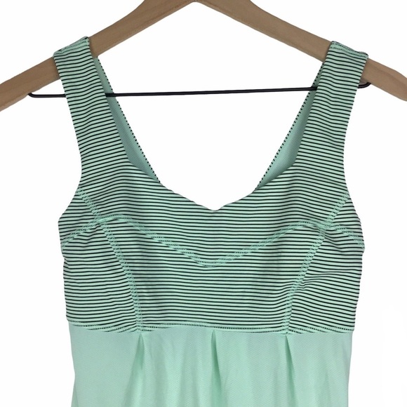 LULULEMON Tame Me Tank Top Fresh Teal Mini Hyper Stripe Loose Fit Luxstreme 2 - Picture 3 of 14